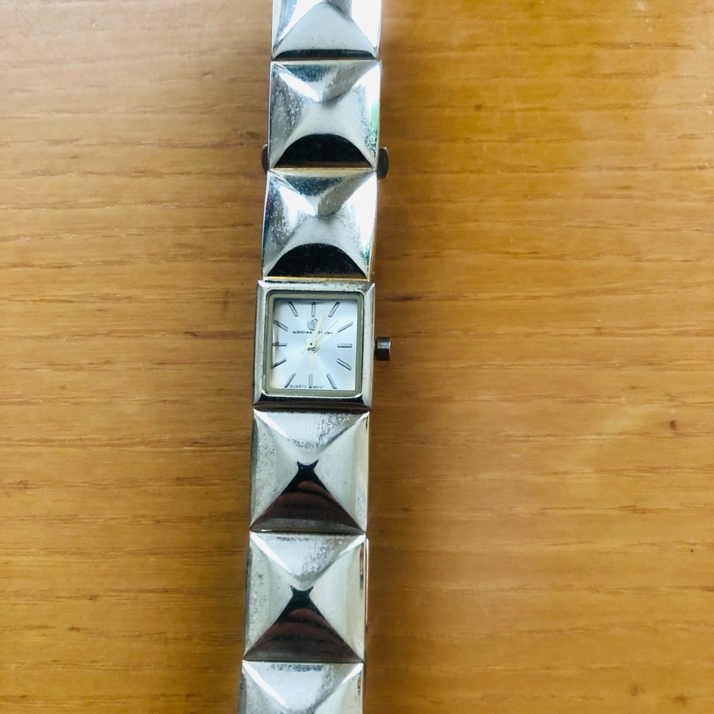 Silver Pyramid Link Women's Bracelet Watch